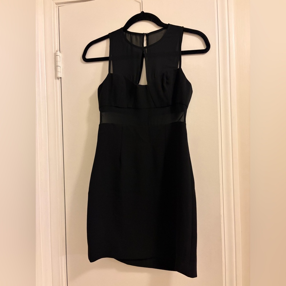 BCBGeneration Black Mesh Insert Dress